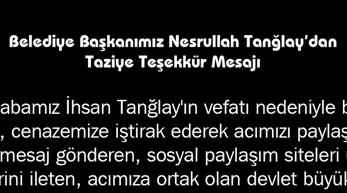 Bitlis Belediye Başkanı Tanğlay’dan Taziye Teşekkür Mesajı