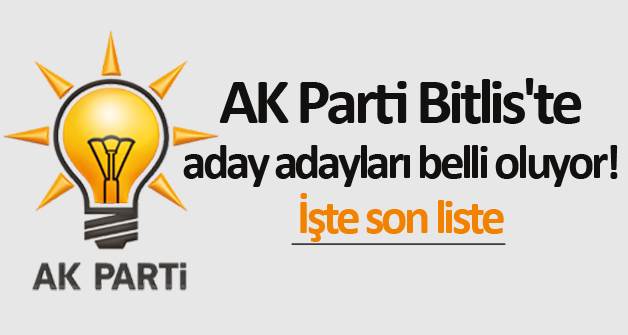 AK Parti Bitlis'te aday adayları belli oluyor! İşte son liste