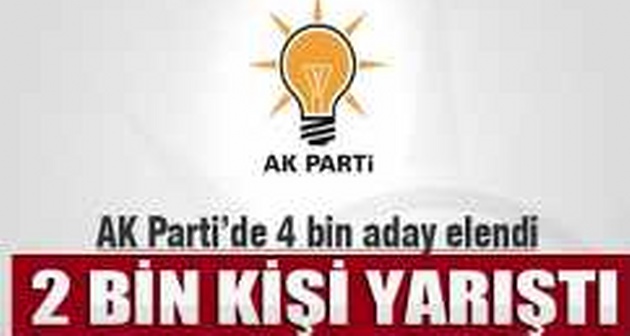 AK Parti'de 4 bin aday elendi, 2 bin kişi yarışta
