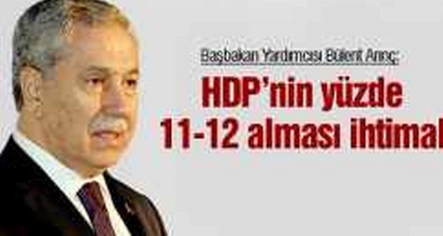 Arınç: HDP’nin yüzde 11-12 alması ihtimal