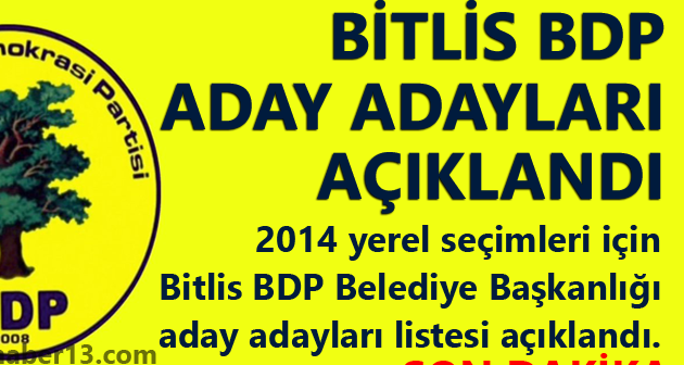Bitlis BDP Aday Adayları Açıklandı