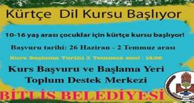 Bitlis Belediyesinden Kürtçe Kurs Eğitimi