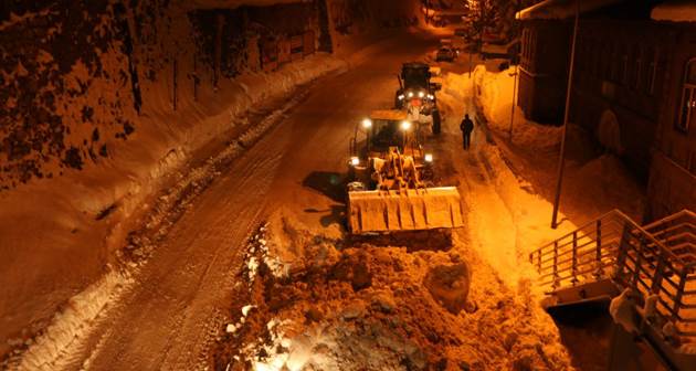 Bitlis Belediyesinin karla mücadele çalışmaları