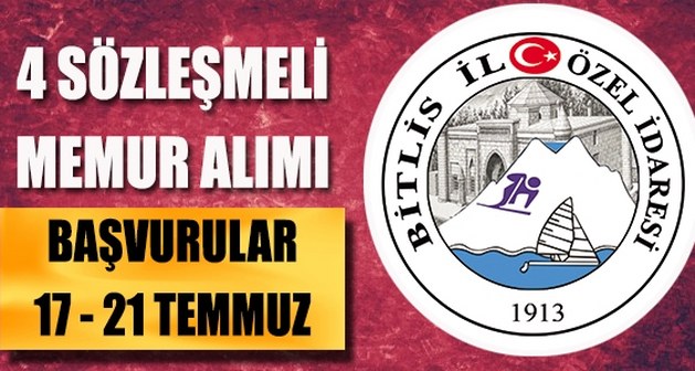 Bitlis İl Özel İdaresi Sözleşmeli Personel Alıyor