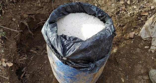 Bitlis'te 100 kilo amonyum nitrat ele geçirildi