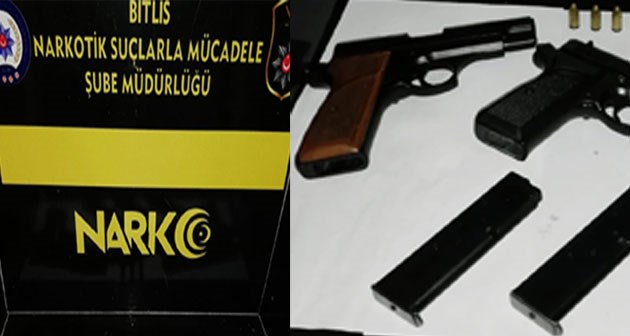 Bitlis'te 3 ruhsatsız tabanca ile fişek ele geçirildi