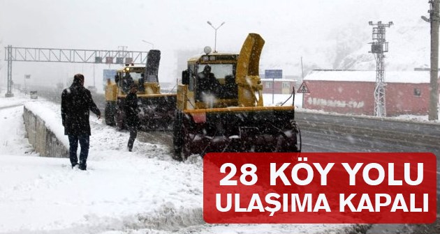 Bitlis'te aralıklarla devam eden kar yağışı: 28 köy yolu kapalı