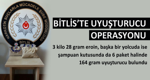 Bitlis'te uyuşturucu operasyonunda 3 zanlı tutuklandı