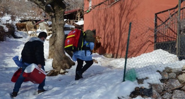 Bitlis’teki 85 yaş ve üstü vatandaşlar evlerinde aşılanıyor