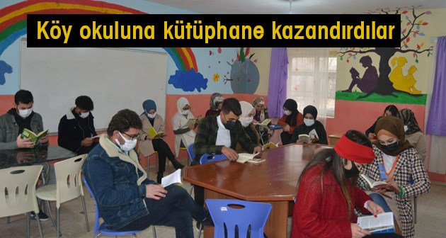 Güroymak'ta gönüllü gençler köy okuluna kütüphane kazandırdı