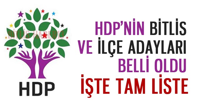 HDP'nin Bitlis ve İlçelerinin belediye başkan adayları belli oldu
