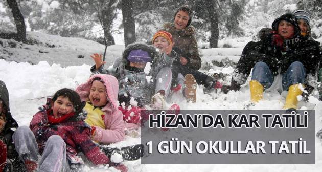 Hizan'da eğitime kar engeli: 1 gün okullar tatil edildi