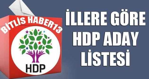 İl İl HDP Milletvekili Aday Listesi