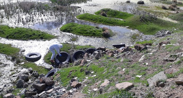 Tatvan'da Lastikler Çevreye Zarar Vermeden Toplanıyor