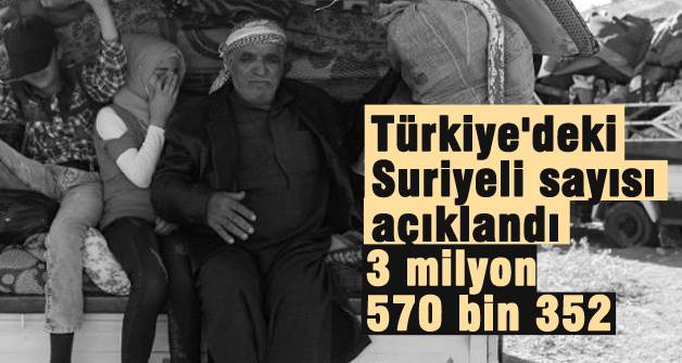 Türkiye'deki Suriyeli sayısı açıklandı